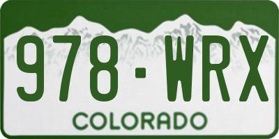 CO license plate 978WRX