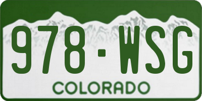 CO license plate 978WSG