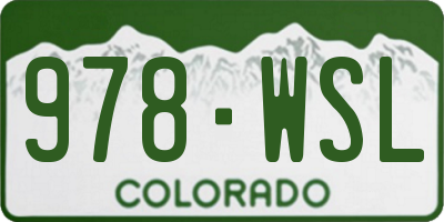 CO license plate 978WSL
