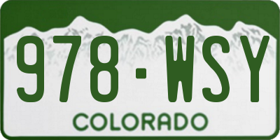 CO license plate 978WSY
