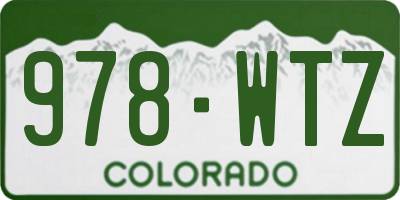 CO license plate 978WTZ