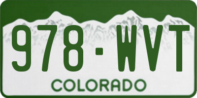 CO license plate 978WVT