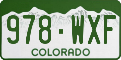 CO license plate 978WXF