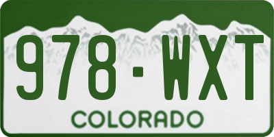 CO license plate 978WXT