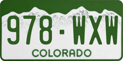CO license plate 978WXW