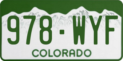 CO license plate 978WYF