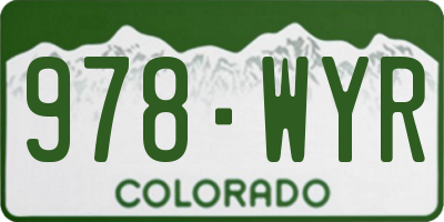 CO license plate 978WYR