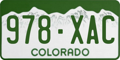 CO license plate 978XAC