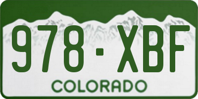 CO license plate 978XBF