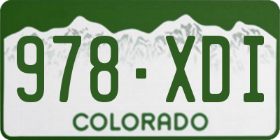 CO license plate 978XDI
