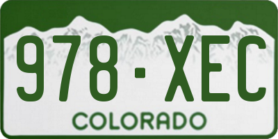 CO license plate 978XEC