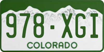CO license plate 978XGI