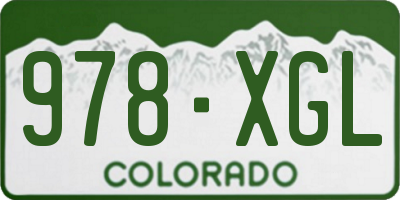 CO license plate 978XGL