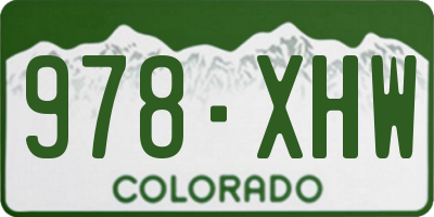 CO license plate 978XHW