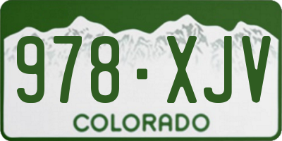 CO license plate 978XJV