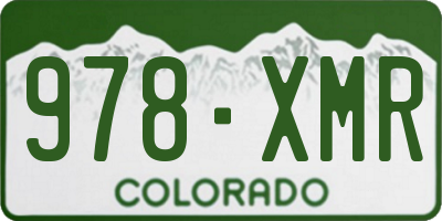 CO license plate 978XMR