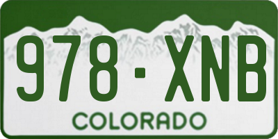 CO license plate 978XNB