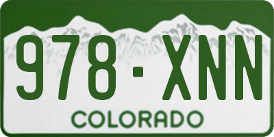 CO license plate 978XNN
