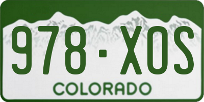 CO license plate 978XOS