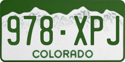 CO license plate 978XPJ