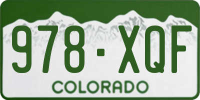 CO license plate 978XQF