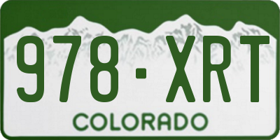 CO license plate 978XRT