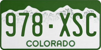 CO license plate 978XSC