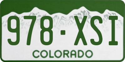 CO license plate 978XSI