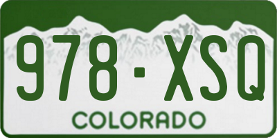 CO license plate 978XSQ
