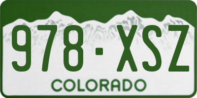 CO license plate 978XSZ