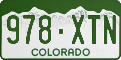 CO license plate 978XTN