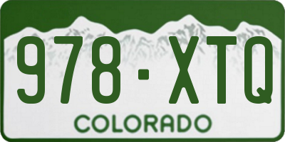 CO license plate 978XTQ