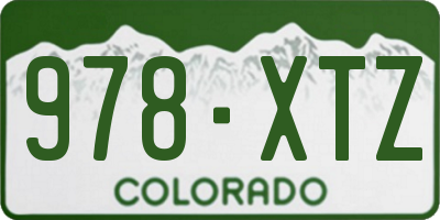 CO license plate 978XTZ