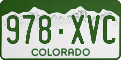 CO license plate 978XVC