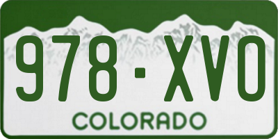 CO license plate 978XVO