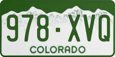 CO license plate 978XVQ