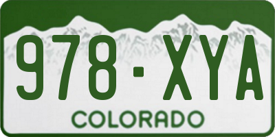 CO license plate 978XYA