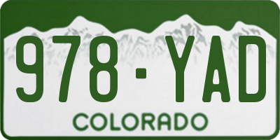 CO license plate 978YAD