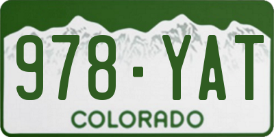CO license plate 978YAT