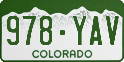 CO license plate 978YAV