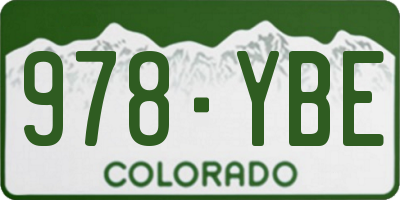 CO license plate 978YBE