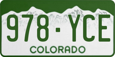 CO license plate 978YCE