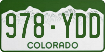 CO license plate 978YDD