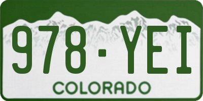 CO license plate 978YEI