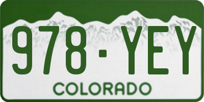 CO license plate 978YEY