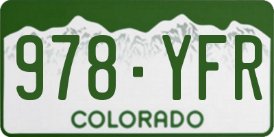CO license plate 978YFR