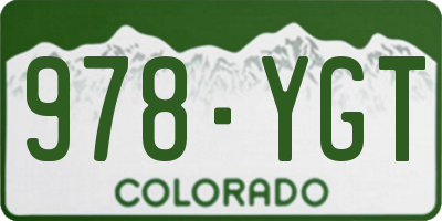 CO license plate 978YGT