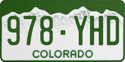 CO license plate 978YHD
