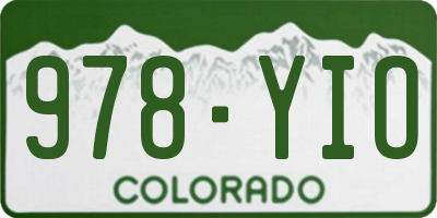 CO license plate 978YIO