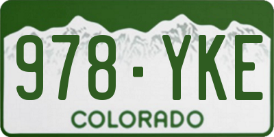CO license plate 978YKE